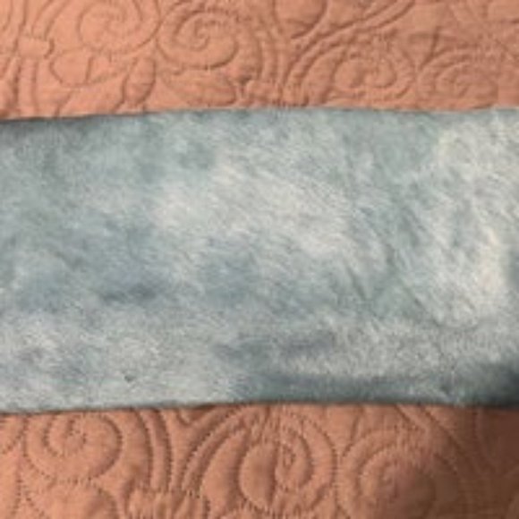 Blue & Green Leather and faux fur envelope clutch - Picture 2 of 4